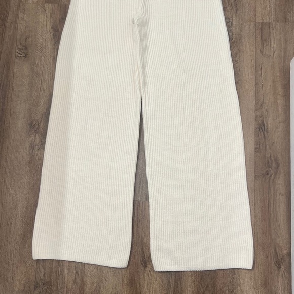 Gap Cashsoft Shaker Stitch Sweater Knit‎ Pants Beige Wide Leg Pull On S - Picture 6 of 10